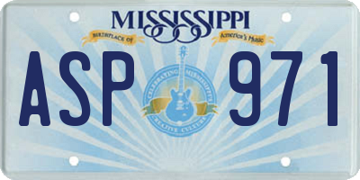 MS license plate ASP971