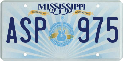 MS license plate ASP975