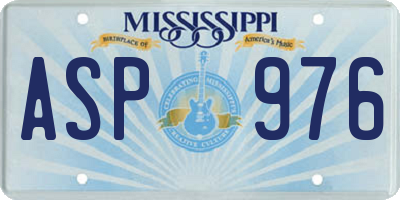 MS license plate ASP976