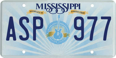 MS license plate ASP977