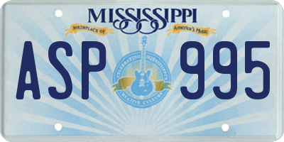 MS license plate ASP995