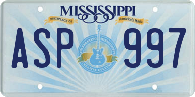 MS license plate ASP997