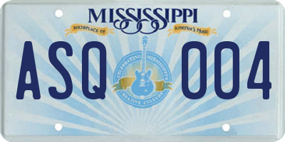 MS license plate ASQ004
