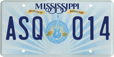 MS license plate ASQ014