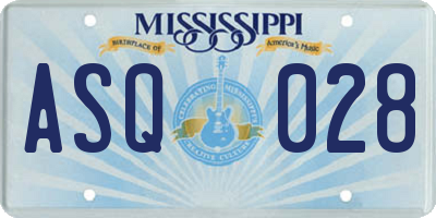 MS license plate ASQ028