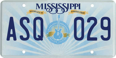 MS license plate ASQ029