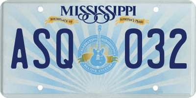 MS license plate ASQ032
