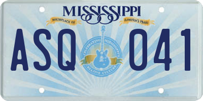 MS license plate ASQ041