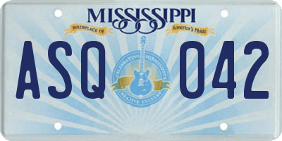 MS license plate ASQ042