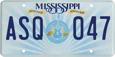 MS license plate ASQ047
