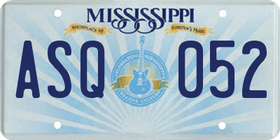 MS license plate ASQ052