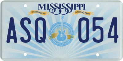 MS license plate ASQ054