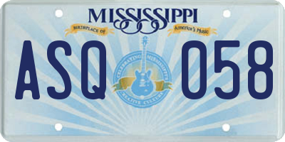MS license plate ASQ058