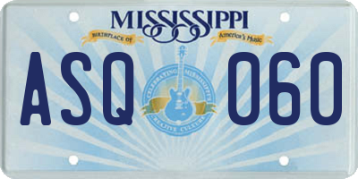 MS license plate ASQ060
