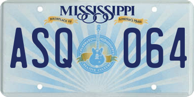 MS license plate ASQ064