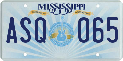 MS license plate ASQ065