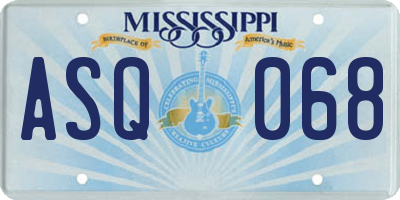 MS license plate ASQ068