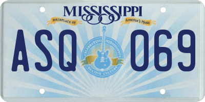 MS license plate ASQ069