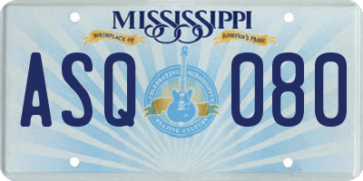 MS license plate ASQ080