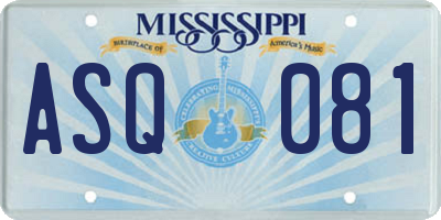 MS license plate ASQ081