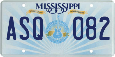 MS license plate ASQ082