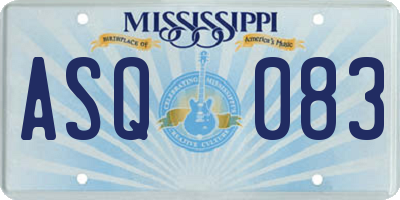 MS license plate ASQ083