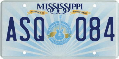 MS license plate ASQ084