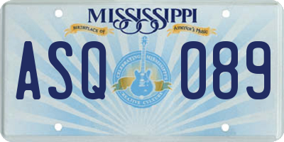 MS license plate ASQ089