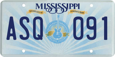 MS license plate ASQ091
