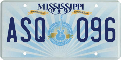 MS license plate ASQ096