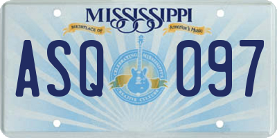 MS license plate ASQ097