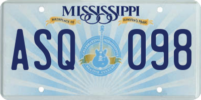 MS license plate ASQ098