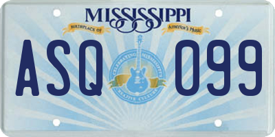 MS license plate ASQ099