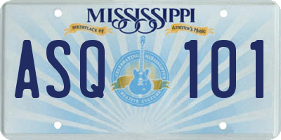 MS license plate ASQ101
