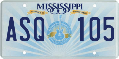 MS license plate ASQ105