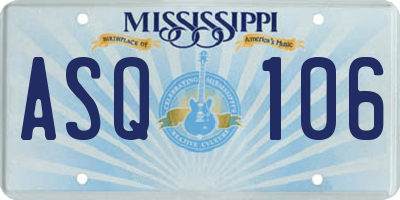 MS license plate ASQ106