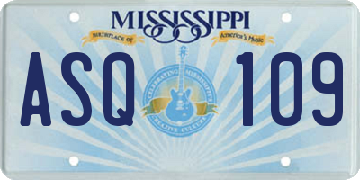 MS license plate ASQ109