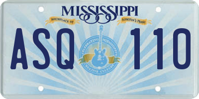 MS license plate ASQ110
