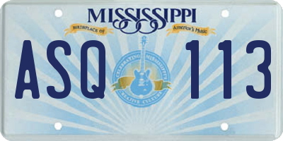 MS license plate ASQ113