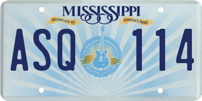 MS license plate ASQ114