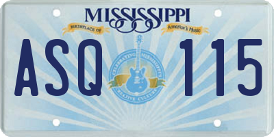 MS license plate ASQ115