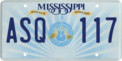 MS license plate ASQ117