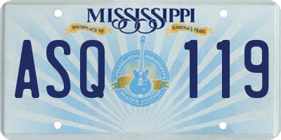 MS license plate ASQ119