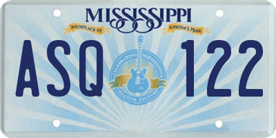 MS license plate ASQ122