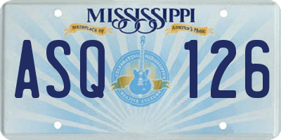 MS license plate ASQ126
