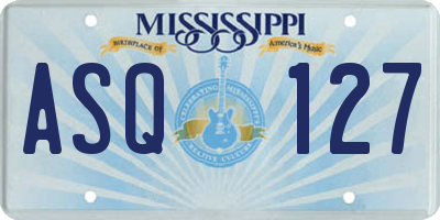 MS license plate ASQ127