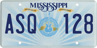 MS license plate ASQ128