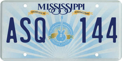 MS license plate ASQ144