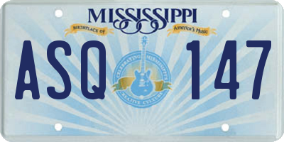 MS license plate ASQ147