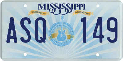 MS license plate ASQ149